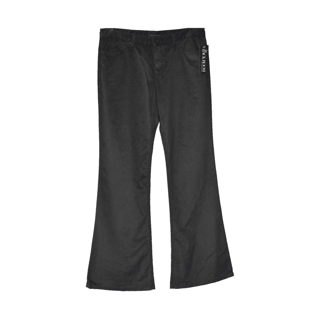 C0 Auth THEORY Rezina Black Sequoia Fabric Wide Leg Jean Style Pants Sz 12 $245